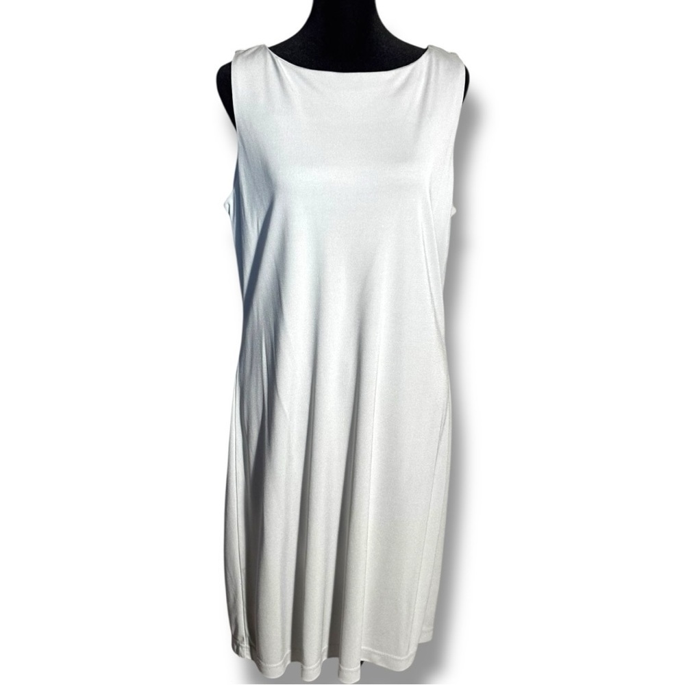 New York & Company Elegant Sleeveless Light Gray Knee Length A-line Mini Dress - Picture 1 of 15
